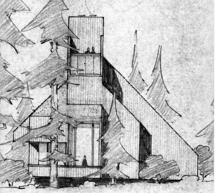 south view drawing of house